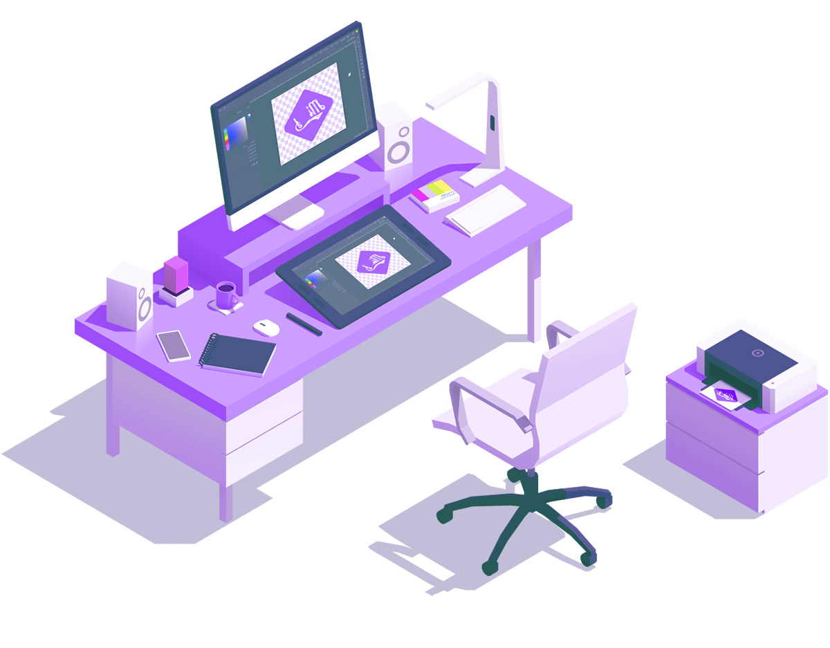 The workstation of an Australian game development outsourcer working on 2D and 3D art production.