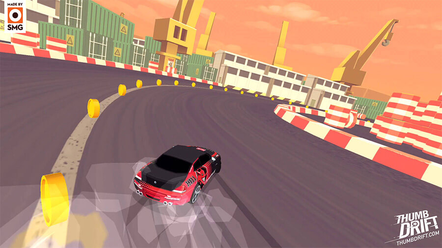 A screenshot from the game Thumbdrift by SMG studios