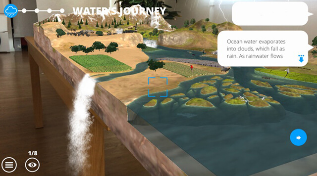 A screenshot from the WWF's augmented reality game WWF Free Rivers - Chaos Theory | Serious Games Developer, Australia