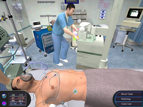 A screenshot from the medical education game Pulse!! by BreakAway Games and Dr. Claudia Johnston. Pulse!! allows medical and nursing students to apply theoretical knowledge in a simulation of clinical training. - Chaos Theory | Serious Games Developer, Australia