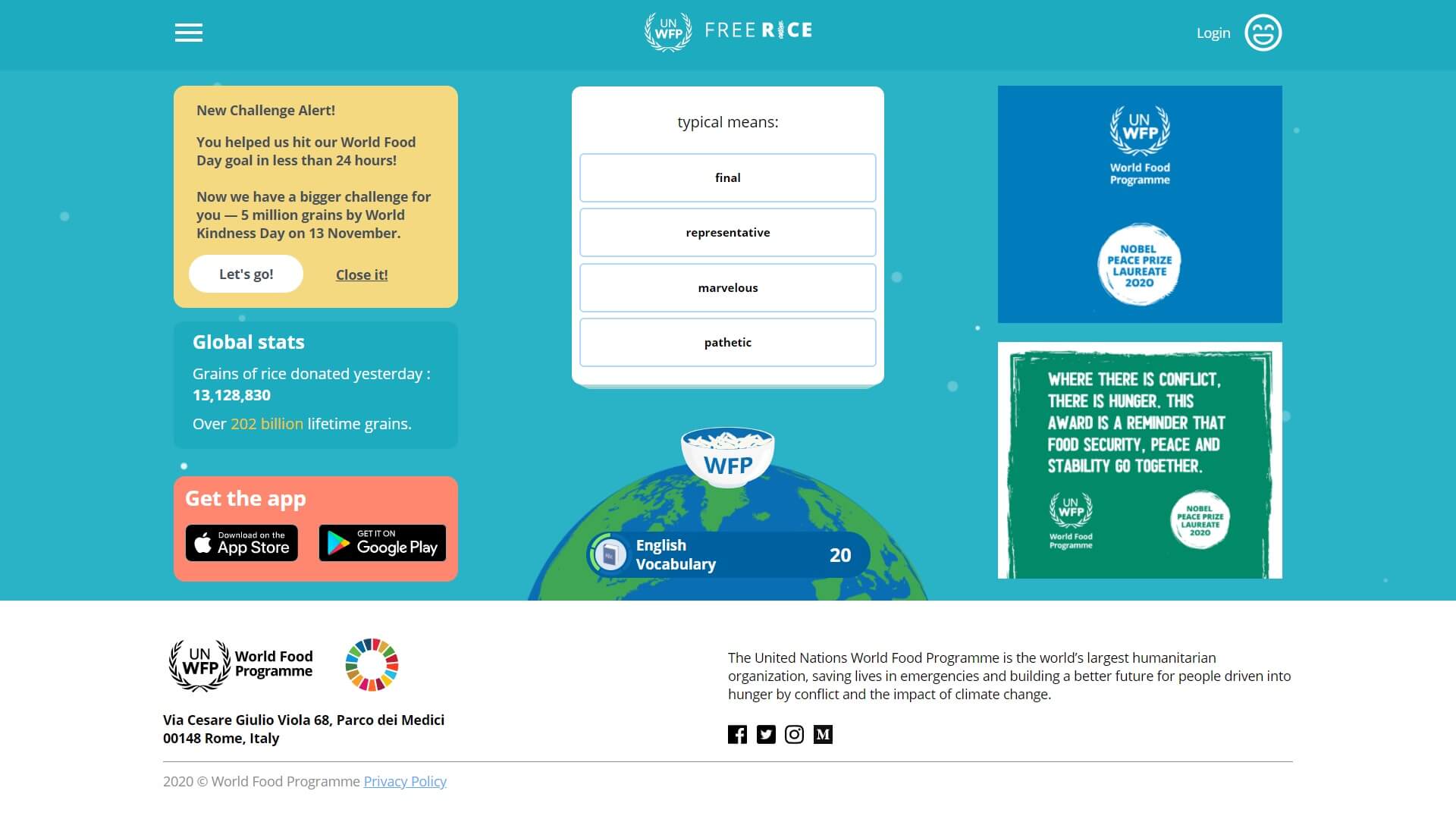 The World Food Programme raising money through an online trivia game