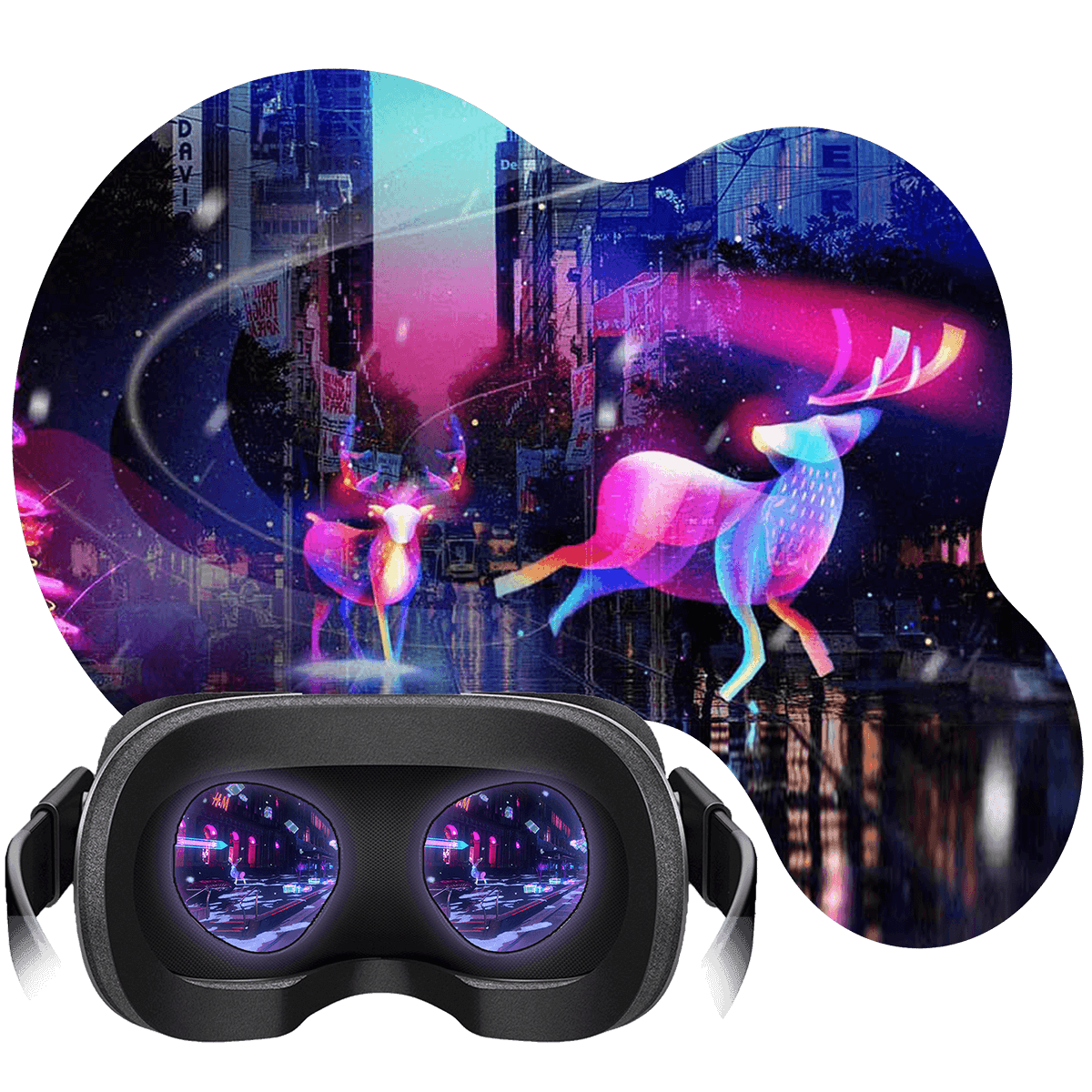 A mockup of Winter Wayfinder - a virtual reality experience for City of Melbourne shoppers.