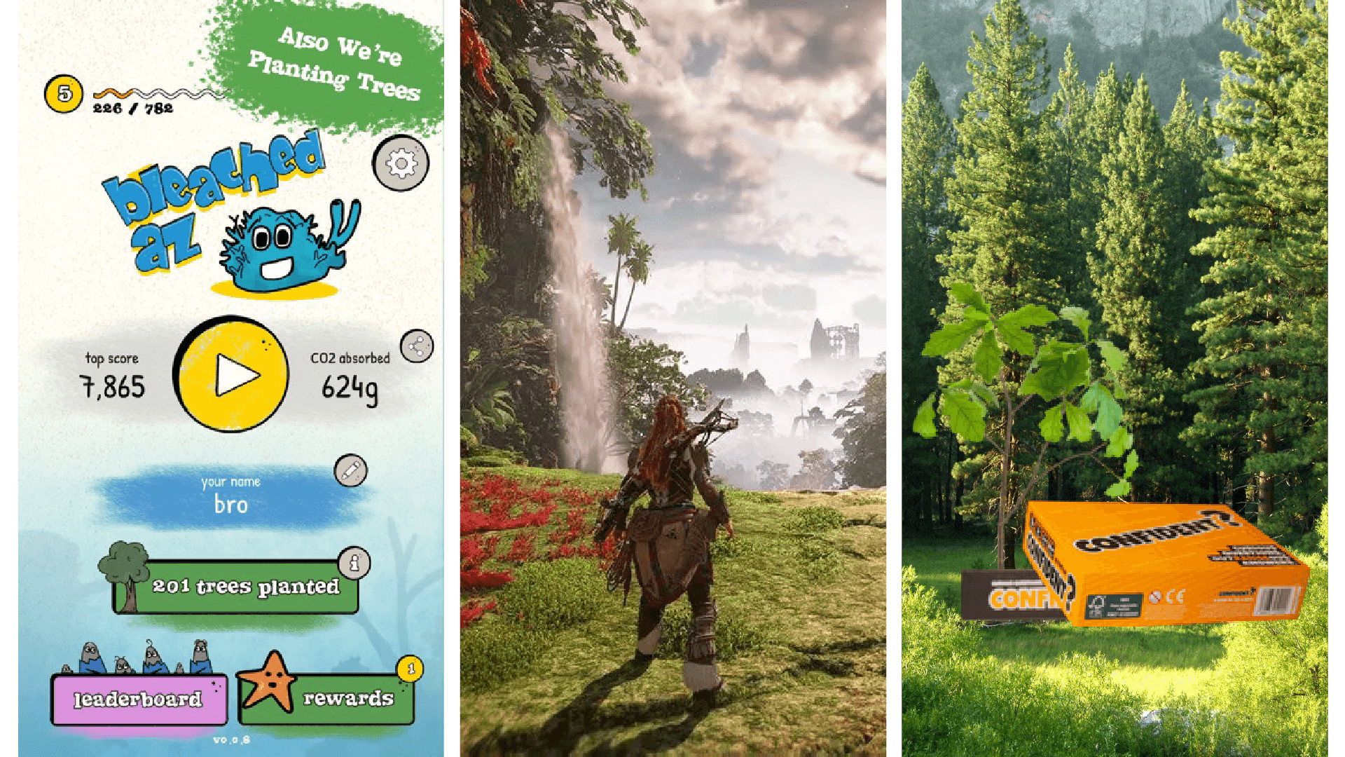 examples of games and game companies that are planting trees as a solution to climate change