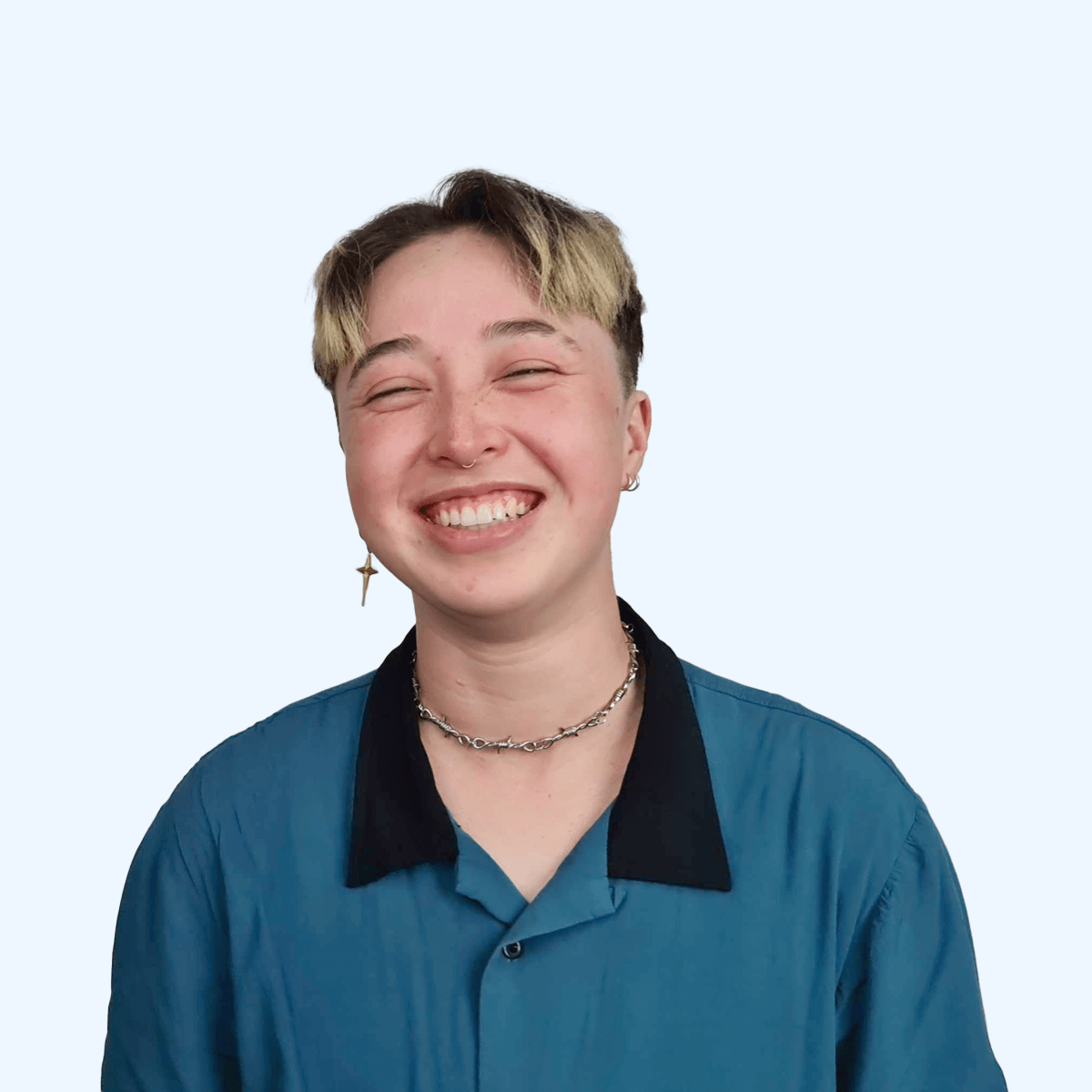 A headshot of an employee from Chaos Theory Games.