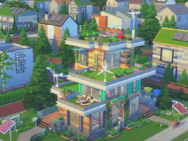 A screenshot of the sims 4 eco lifestyle game