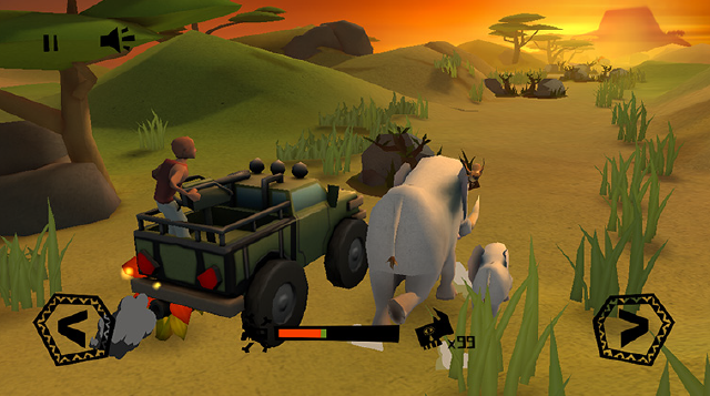 A screenshot of Save a rhino an environmental game