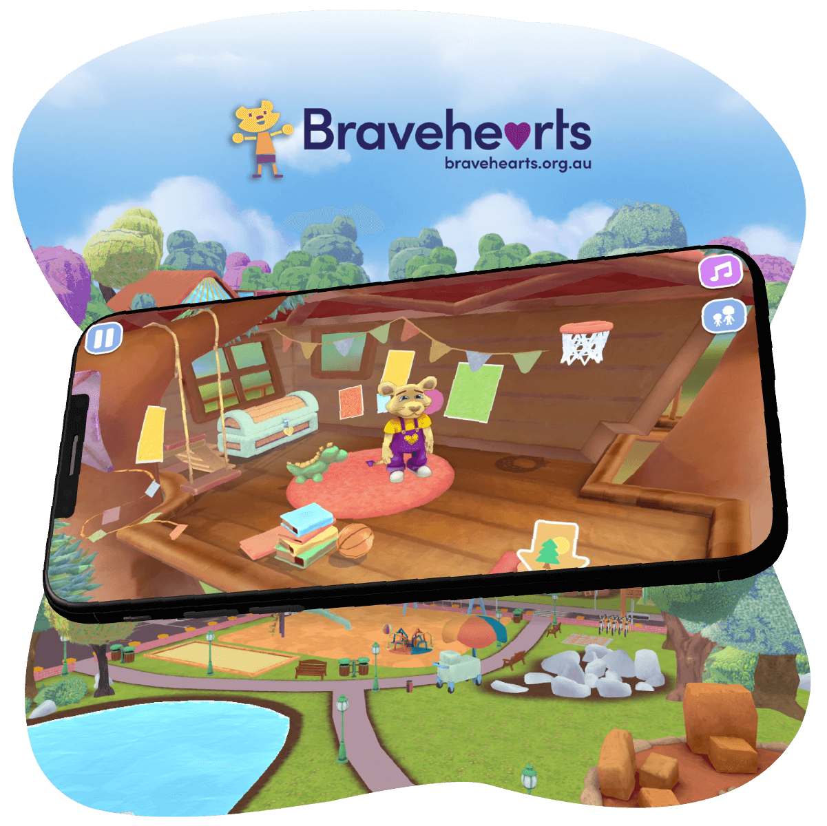 In-game screenshot of a new mobile game from Bravehearts