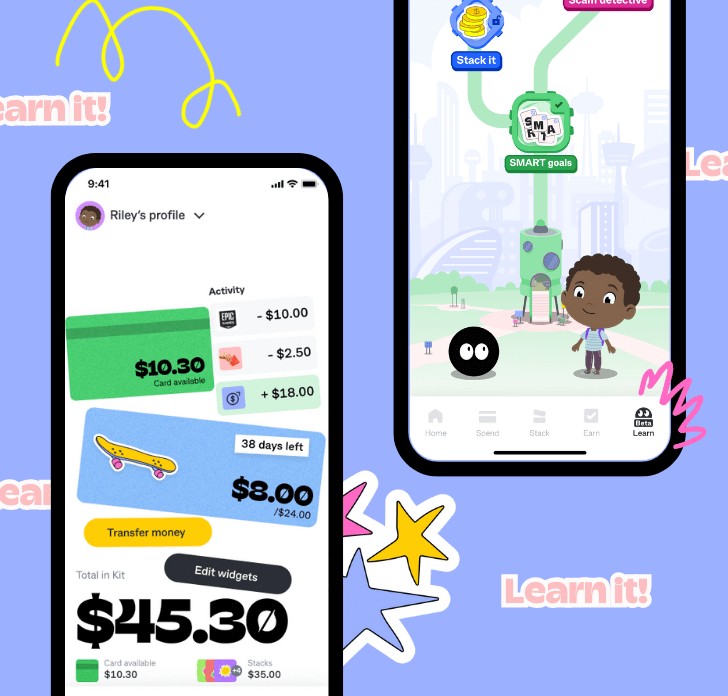 Mockups of the Kit by Commbank app in collaboration with Chaos Theory Games