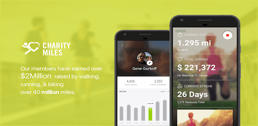 A mobile app that is both helping people exercise and give back to communtites